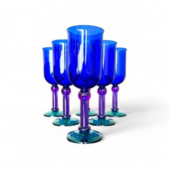 Set di 6 bicchieri colorati da acqua vintage Guzzini