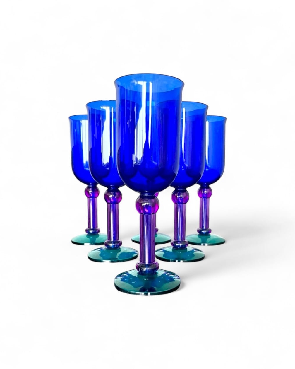 Set di 6 bicchieri colorati da acqua vintage Guzzini