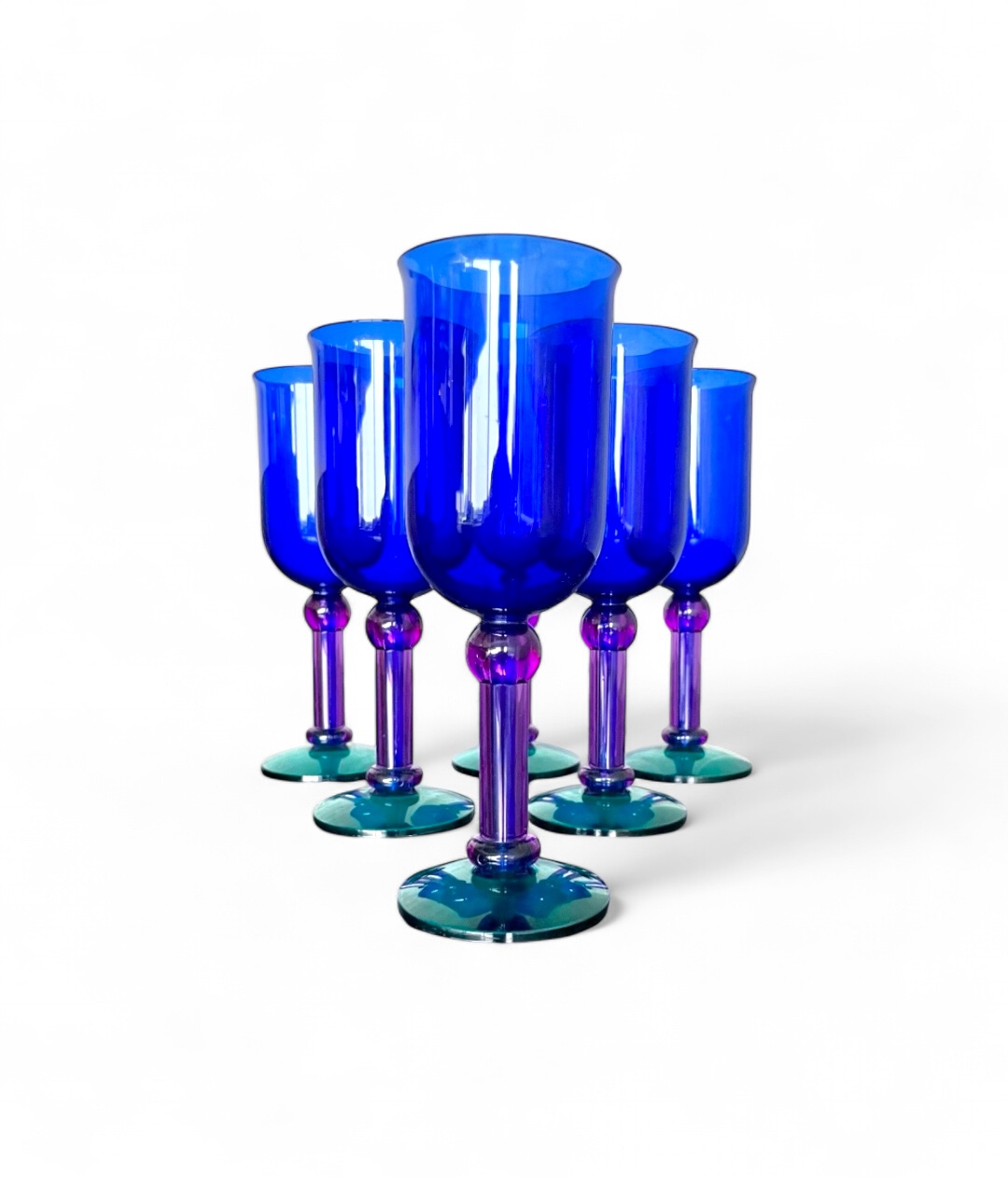 Set di 6 bicchieri colorati da acqua vintage Guzzini