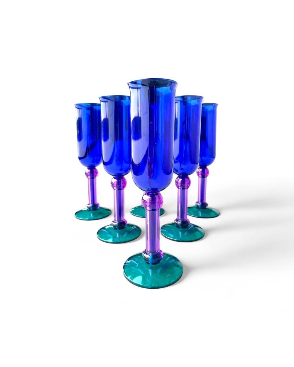 Set di 6 bicchieri colorati da vino vintage Guzzini