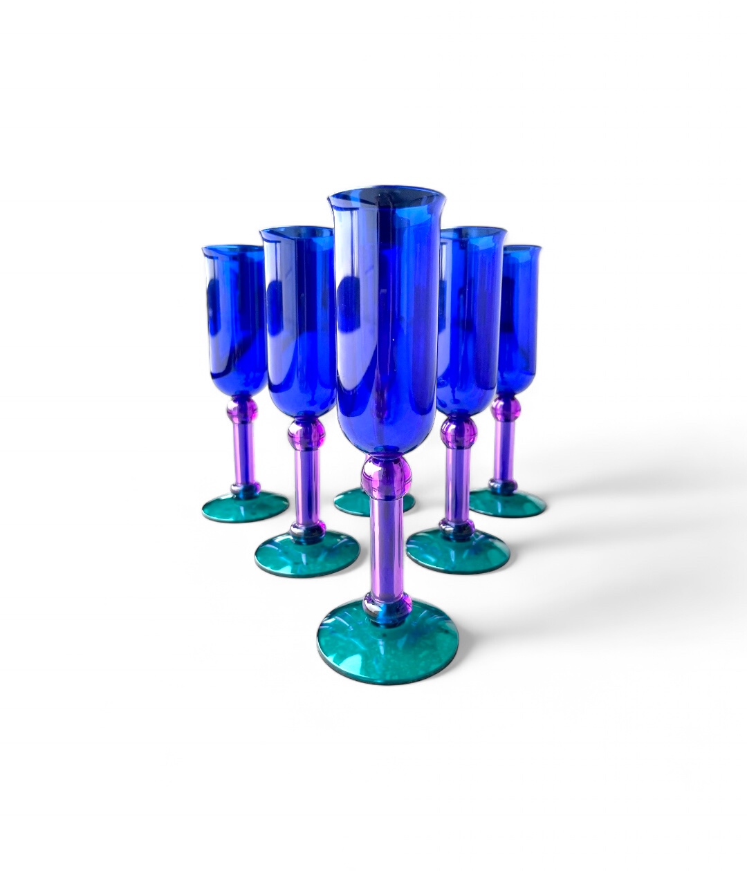 Set di 6 bicchieri colorati da vino vintage Guzzini