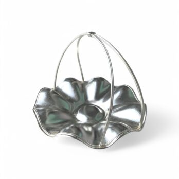 Vintage silver-coloured metal basket