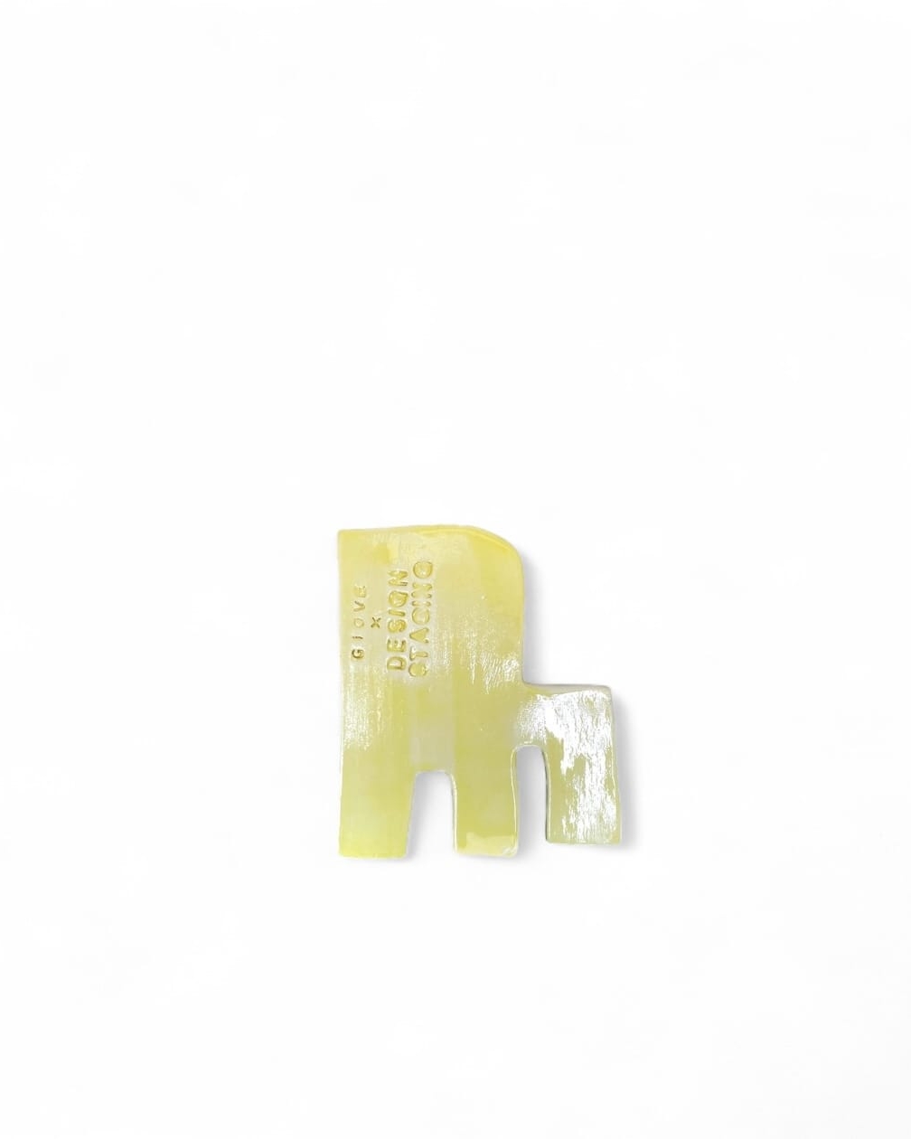 Decorative object/coaster 'DESIGN STAGING' yellow