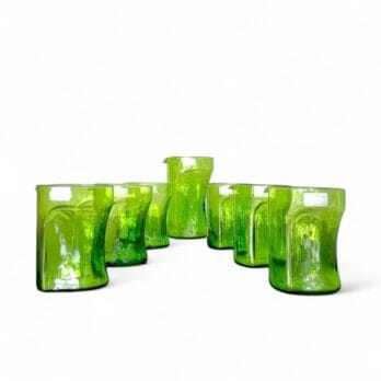 Set di caraffa e 6 bicchieri vintage, design Toni Zuccheri per Vetrelco