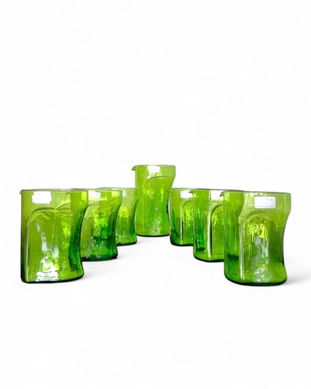 Set di caraffa e 6 bicchieri vintage, design Toni Zuccheri per Vetrelco