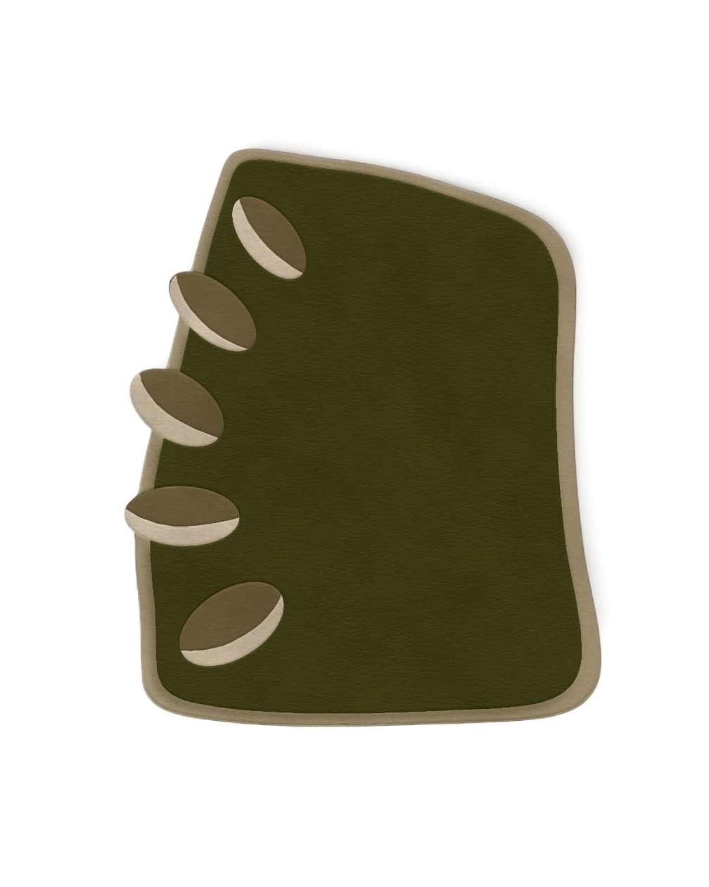 New Zealand wool 'Pebble' rug, Allybello design, green colour