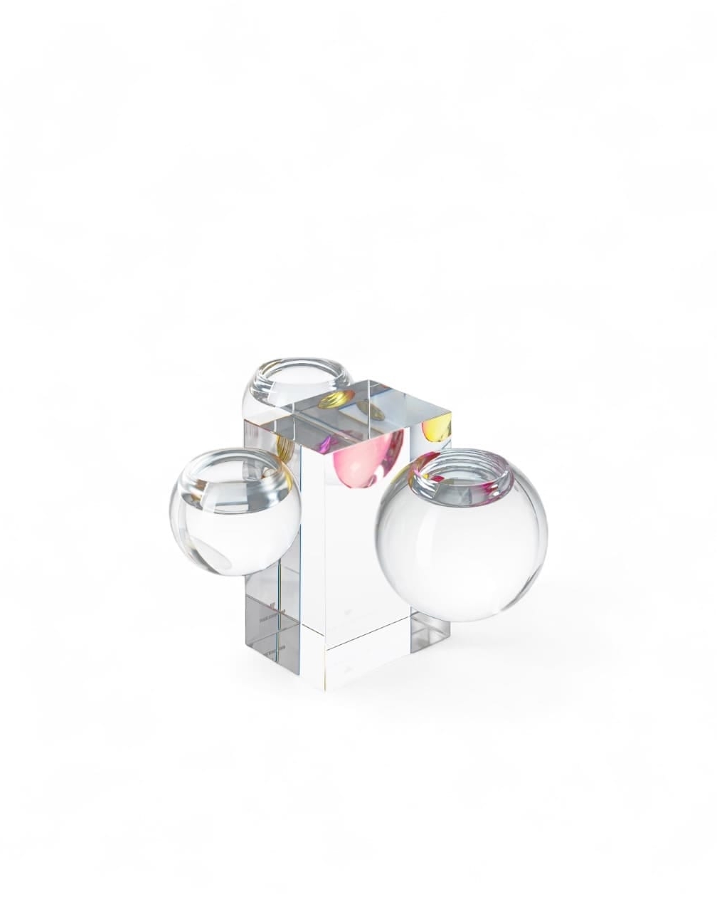 Crystal tea light candle holder 'Drops' series, design Fundamental Berlin