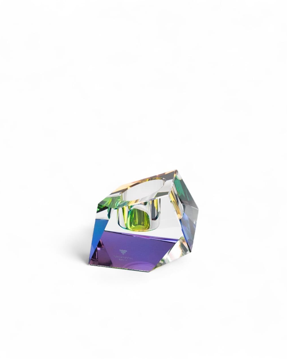 Crystal tea light candle holder 'Rainbow' series, design Fundamental Berlin