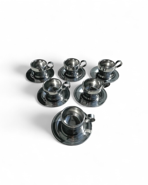 Set di 6 tazzine termiche vintage 'Jolly' di Rivadossi in acciaio inox