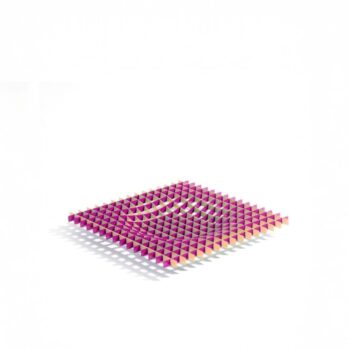 Brass/magenta 'Gravity' series tray, design Fundamental Berlin