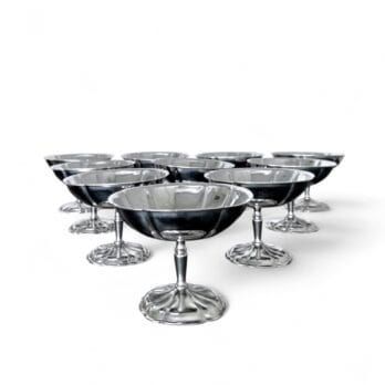 Set of 10 vintage steel dessert bowls