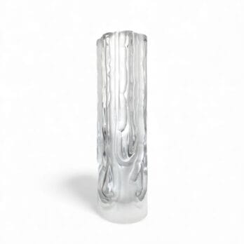 Vaso cilindrico vintage in cristallo smerigliato, Kristall Krisla