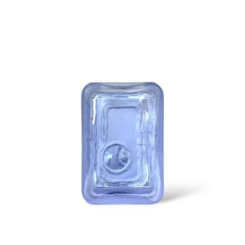 Vintage rectangular vase in alexandrite crystal, Arch. Taddei for Kristall Krisla