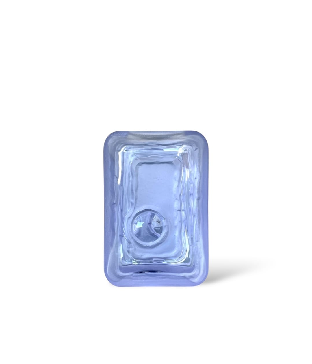 Vintage rectangular vase in alexandrite crystal, Arch. Taddei for Kristall Krisla