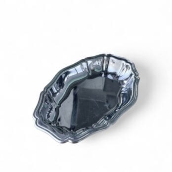 Ciotola ovale vintage lavorata in acciaio inox