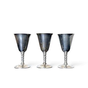 Set di 3 calici vintage in silver plated, Venecia - Made in Spain