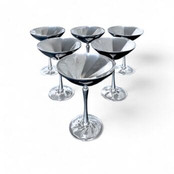 Set di 6 calici vintage placcati Argento e Oro, Metal Art Pd