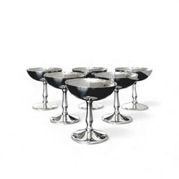 Set di 6 coppe vintage Gnutti in acciaio inox