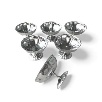 Set of 6 vintage dessert bowls in wrought steel