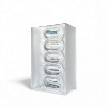 Vintage rectangular 'Frost' crystal vase, Kristall Krisla