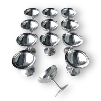 Set di 12 coppe vintage in acciaio inox 18/10
