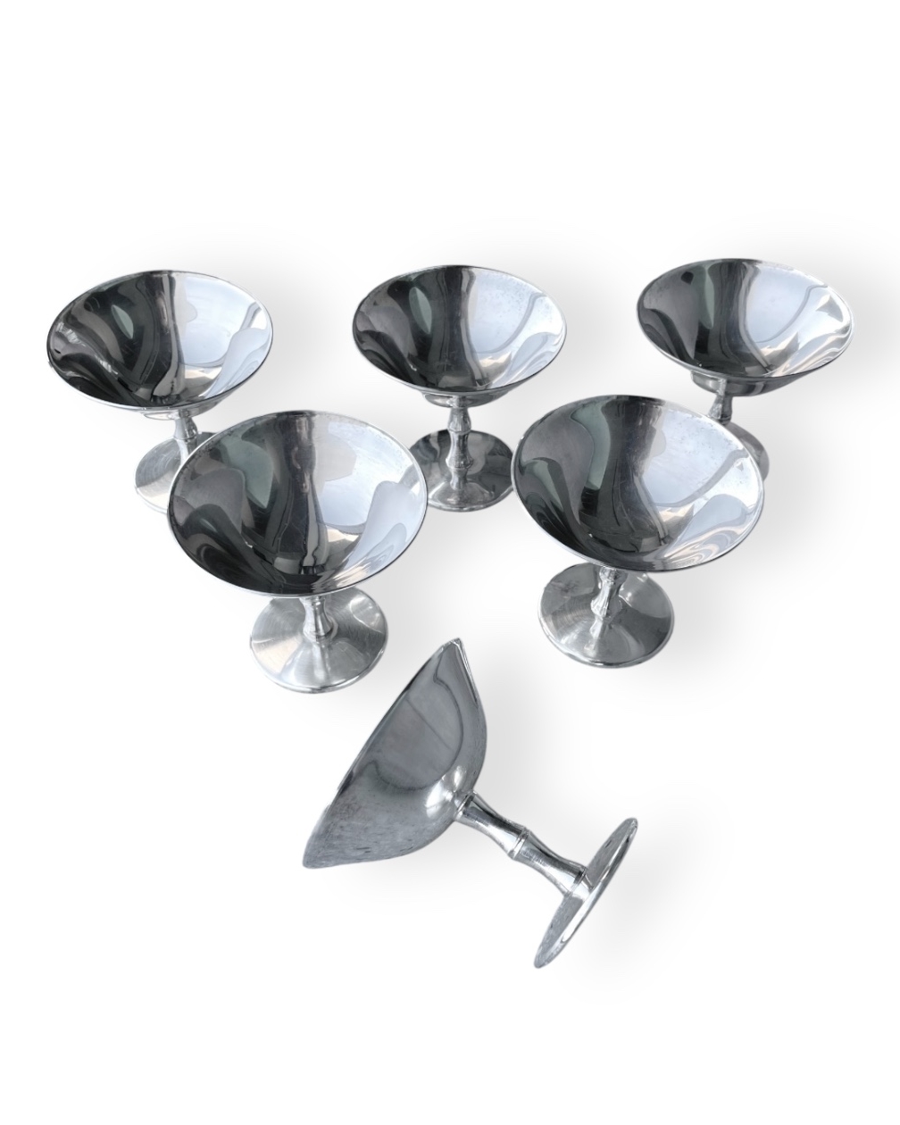 Set di 6 coppe vintage Stancampiano in silver plated