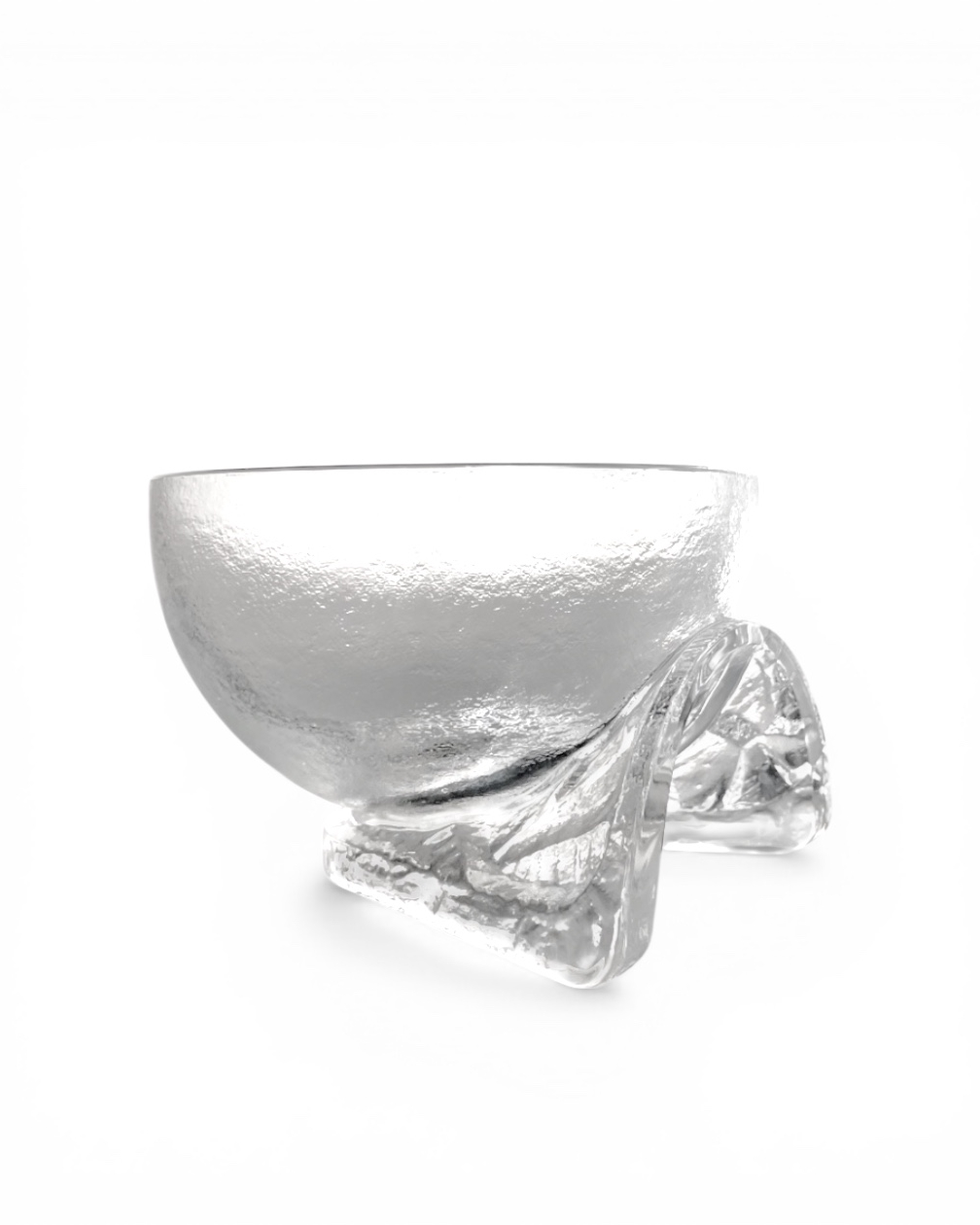 Large vintage crystal bowl, Arch. Taddei-Sestini for Kristall Krisla