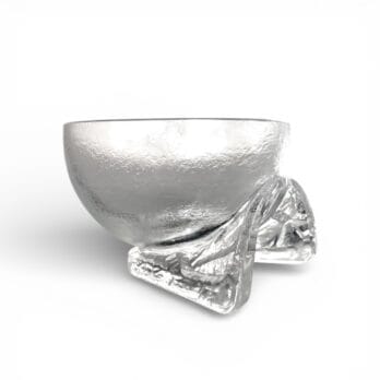 Large vintage crystal bowl, Arch. Taddei-Sestini for Kristall Krisla