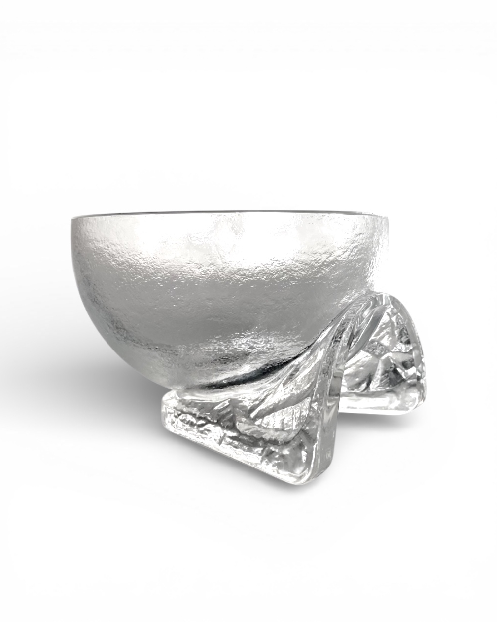 Large vintage crystal bowl, Arch. Taddei-Sestini for Kristall Krisla