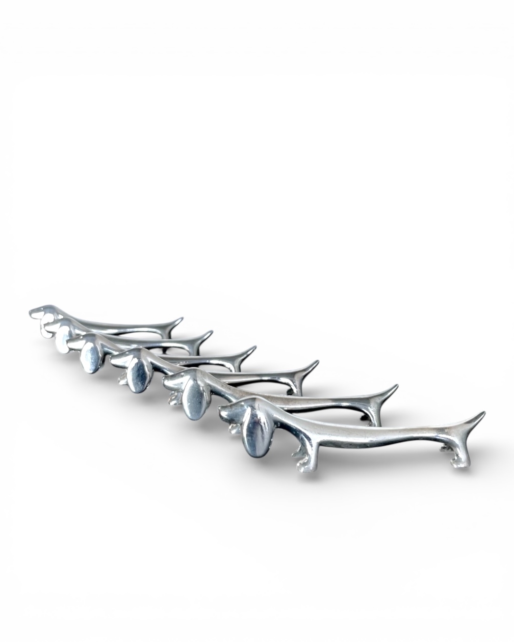 Vintage dachshund-shaped knife rest in original box