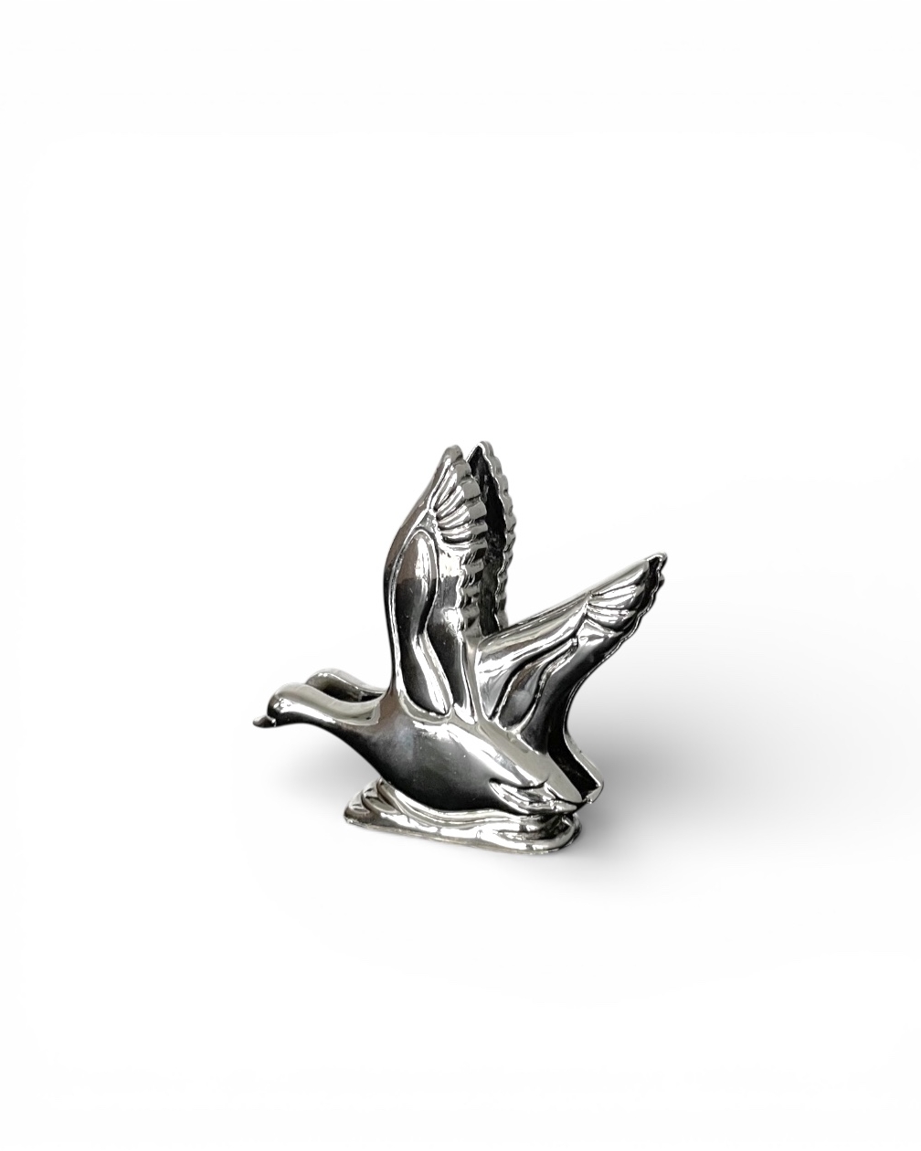 Portatovaglioli argentato a forma di anatra