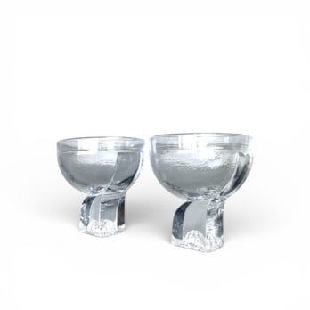 Set di 2 coppe vintage in cristallo, Arch. Taddei-Sestini per Kristall Krisla