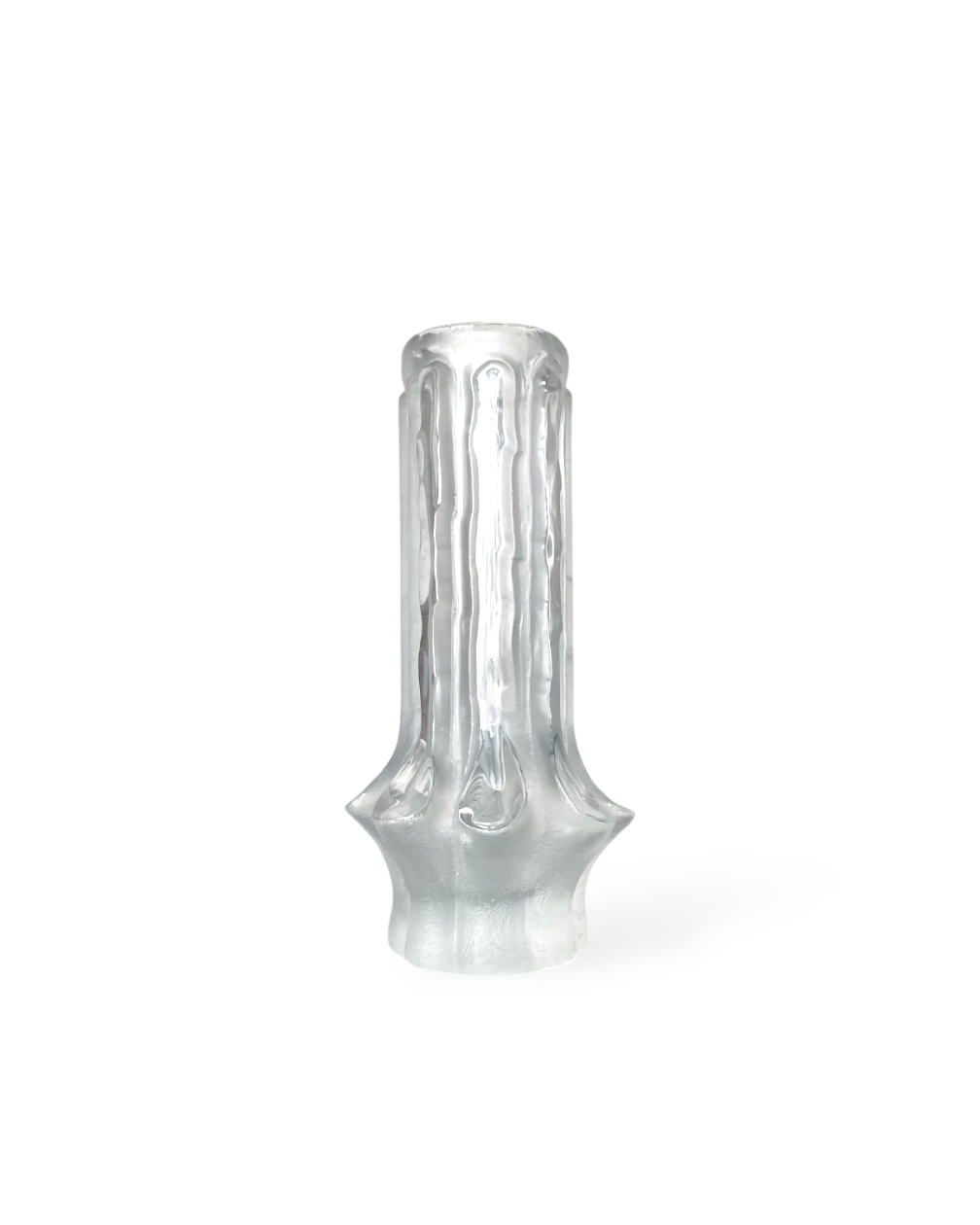 Vintage crystal flared cylindrical vase, Arch. Taddei-Sestini for Kristall Krisla