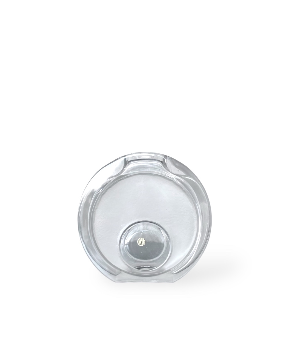 Vintage round crystal vase, Arch. Taddei-Sestini for Kristall Krisla