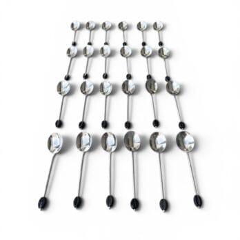 Set of 24 vintage coffee spoons with coffee bean detail
