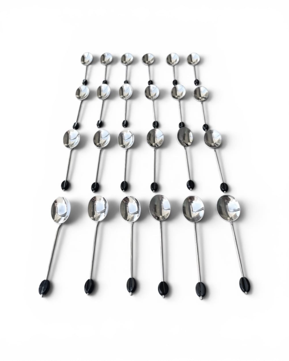Set of 24 vintage coffee spoons with coffee bean detail