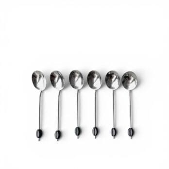 Set of 6 vintage coffee spoons with coffee bean detail